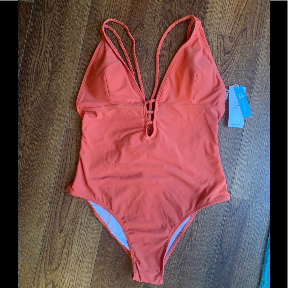 NWT cupshe one piece rust large